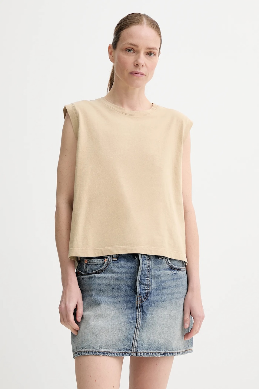 Βαμβακερό τοπ Levi's χρώμα: μαύρο, A8794