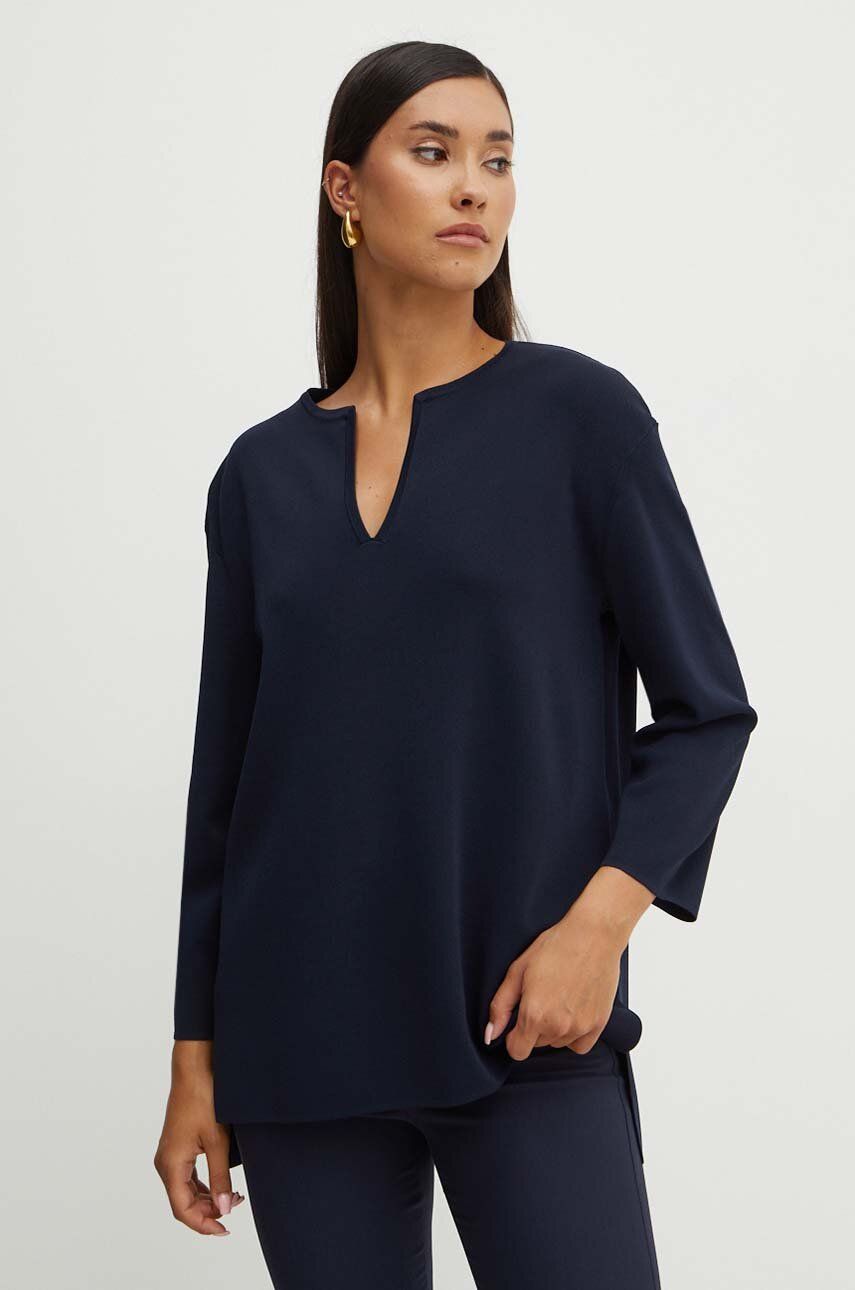 Πουλόβερ Max Mara Leisure χρώμα: ναυτικό μπλε, 2426366037600