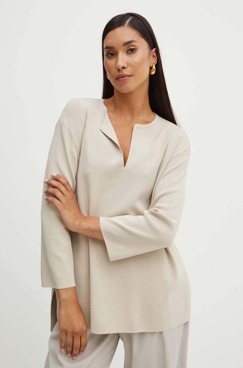 Πουλόβερ Max Mara Leisure χρώμα: μπεζ, 2426366037600