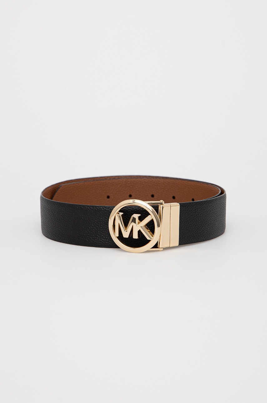 Αναστρέψιμη δερμάτινη ζώνη MICHAEL Michael Kors χρώμα: μαύρο