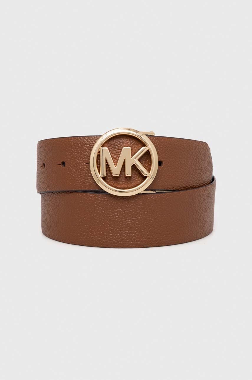 Αναστρέψιμη δερμάτινη ζώνη MICHAEL Michael Kors χρώμα: καφέ