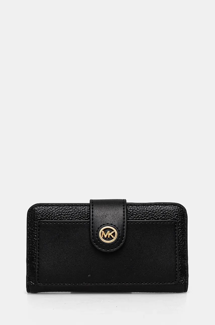 Δερμάτινο πορτοφόλι MICHAEL Michael Kors γυναικείο, χρώμα: μαύρο, 32S4G0KF6L