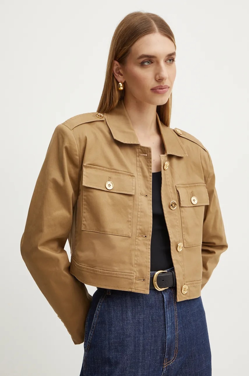 Μπουφάν MICHAEL Michael Kors χρώμα: μπεζ, MT4108E3X6