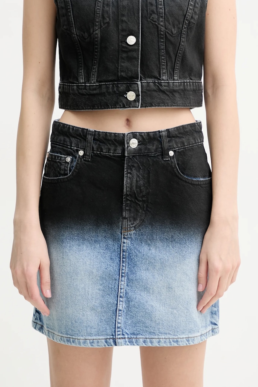 Βαμβακερή τζιν φούστα Moschino Jeans χρώμα: μπλε, 0104 3719