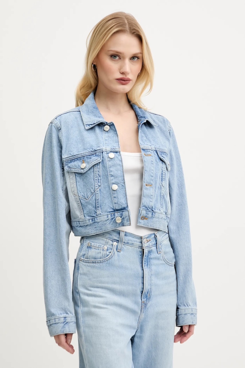Τζιν μπουφάν Moschino Jeans χρώμα: μπλε, 0503 3719