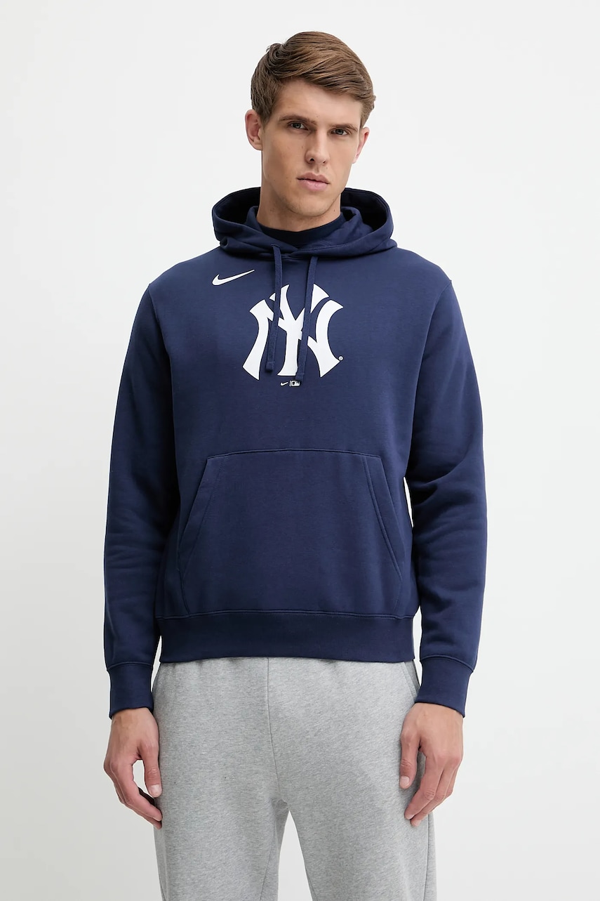 Μπλούζα Nike New York Yankees χρώμα: ναυτικό μπλε, με κουκούλα, NKDK-44B-NK-CKX