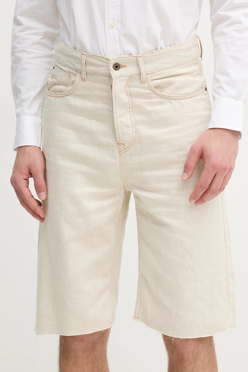Τζιν σορτς Pepe Jeans BERMUDA SHORT ECRU χρώμα: μπεζ, PM801172