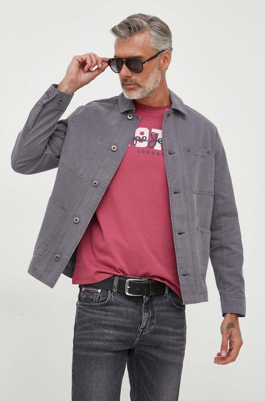 Τζιν μπουφάν Pepe Jeans Blaine ανδρικό, χρώμα: γκρι