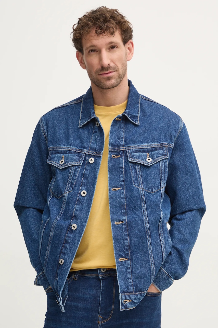 Τζιν μπουφάν Pepe Jeans REGULAR JACKET ανδρικό, χρώμα: ναυτικό μπλε, PM402715HW5