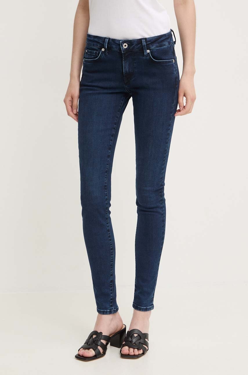 Τζιν παντελόνι Pepe Jeans SKINNY JEANS LW χρώμα: ναυτικό μπλε, PL204583CU2