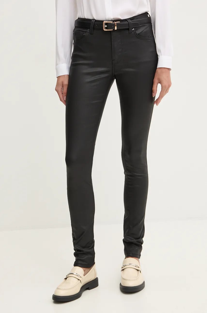Τζιν παντελόνι Pepe Jeans SKINNY JEANS MW χρώμα: μαύρο, PL204728XM5