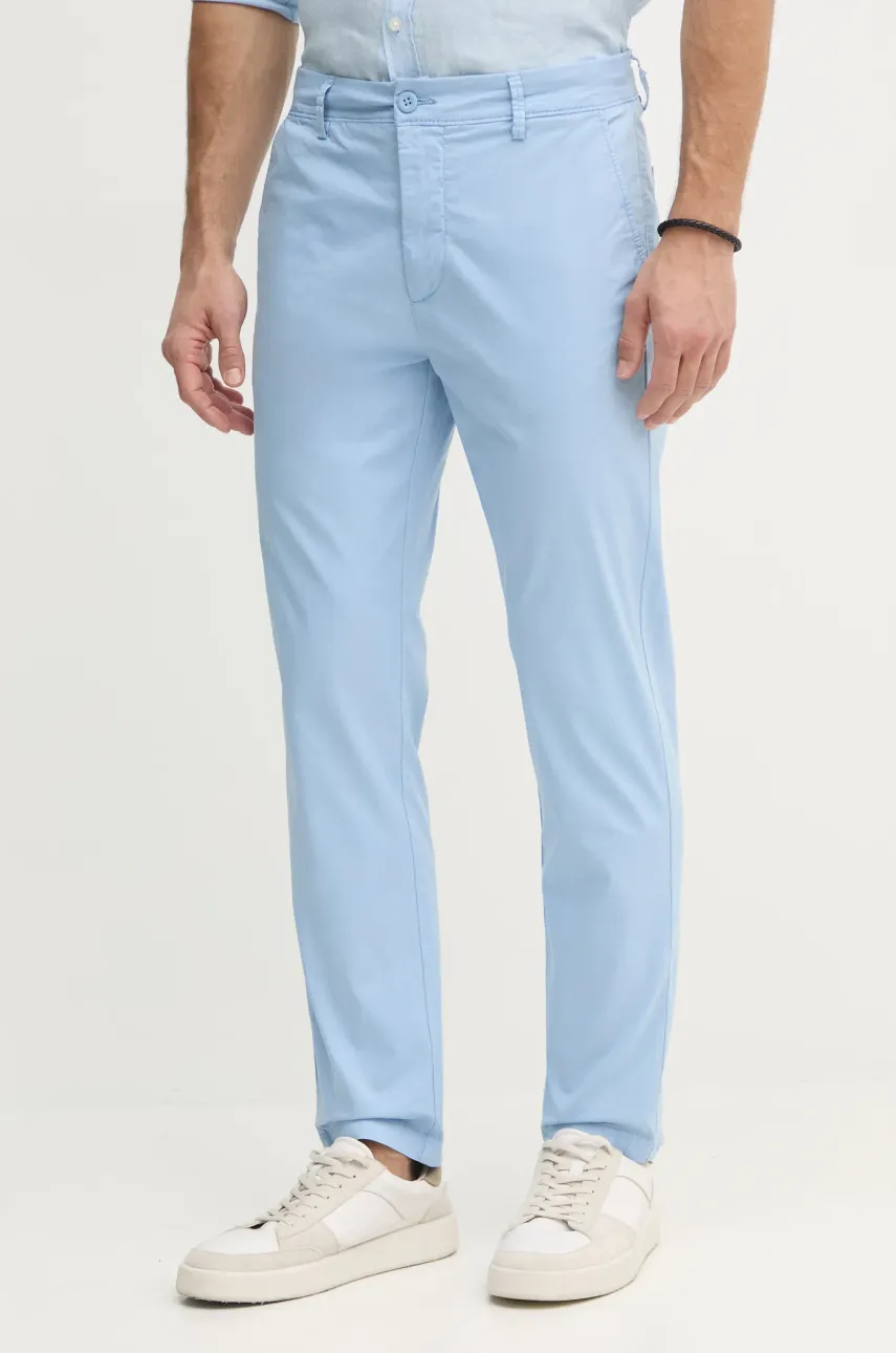 Παντελόνι Pepe Jeans SLIM CHINO POPLIN χρώμα: μπλε, PM211873