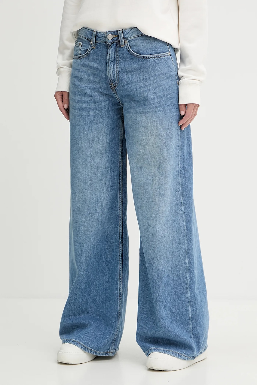Τζιν παντελόνι Pepe Jeans WIDE LEG JEANS MW VINTAGE χρώμα: μπλε, PL205015
