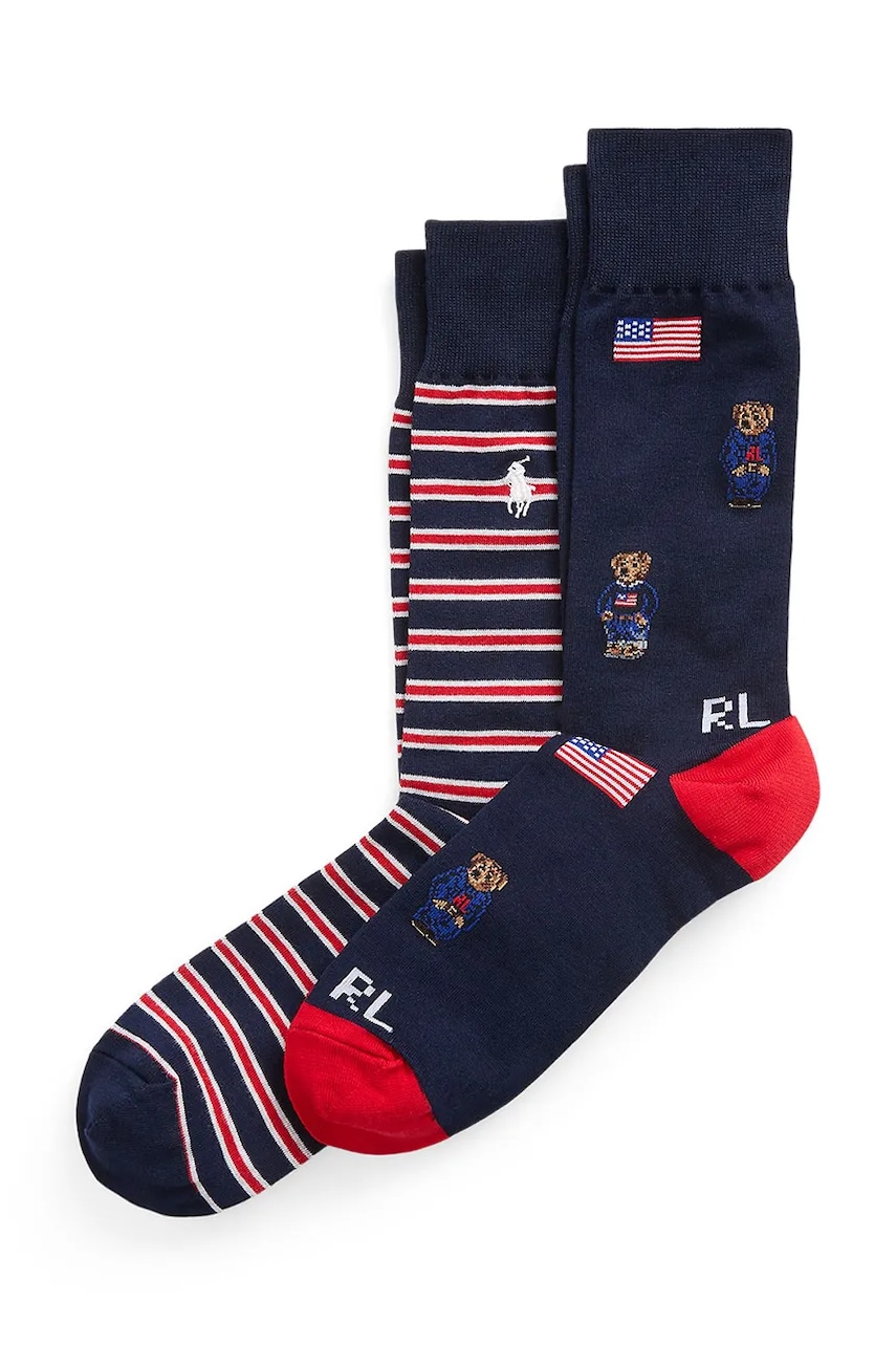 Κάλτσες Polo Ralph Lauren 2-pack χρώμα: ναυτικό μπλε, 449953664