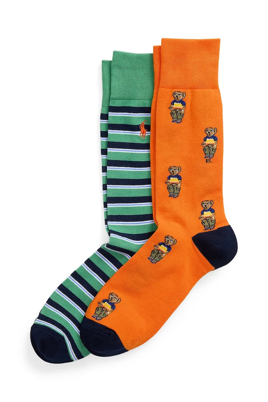Κάλτσες Polo Ralph Lauren 2-pack χρώμα: πορτοκαλί, 449973042