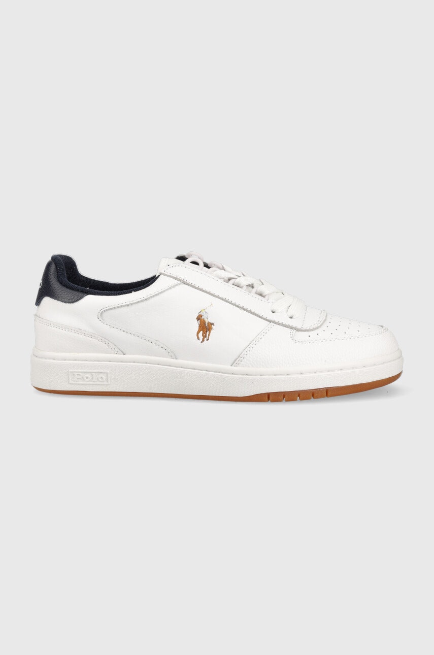 Δερμάτινα αθλητικά παπούτσια Polo Ralph Lauren Polo Crt χρώμα: άσπρο
