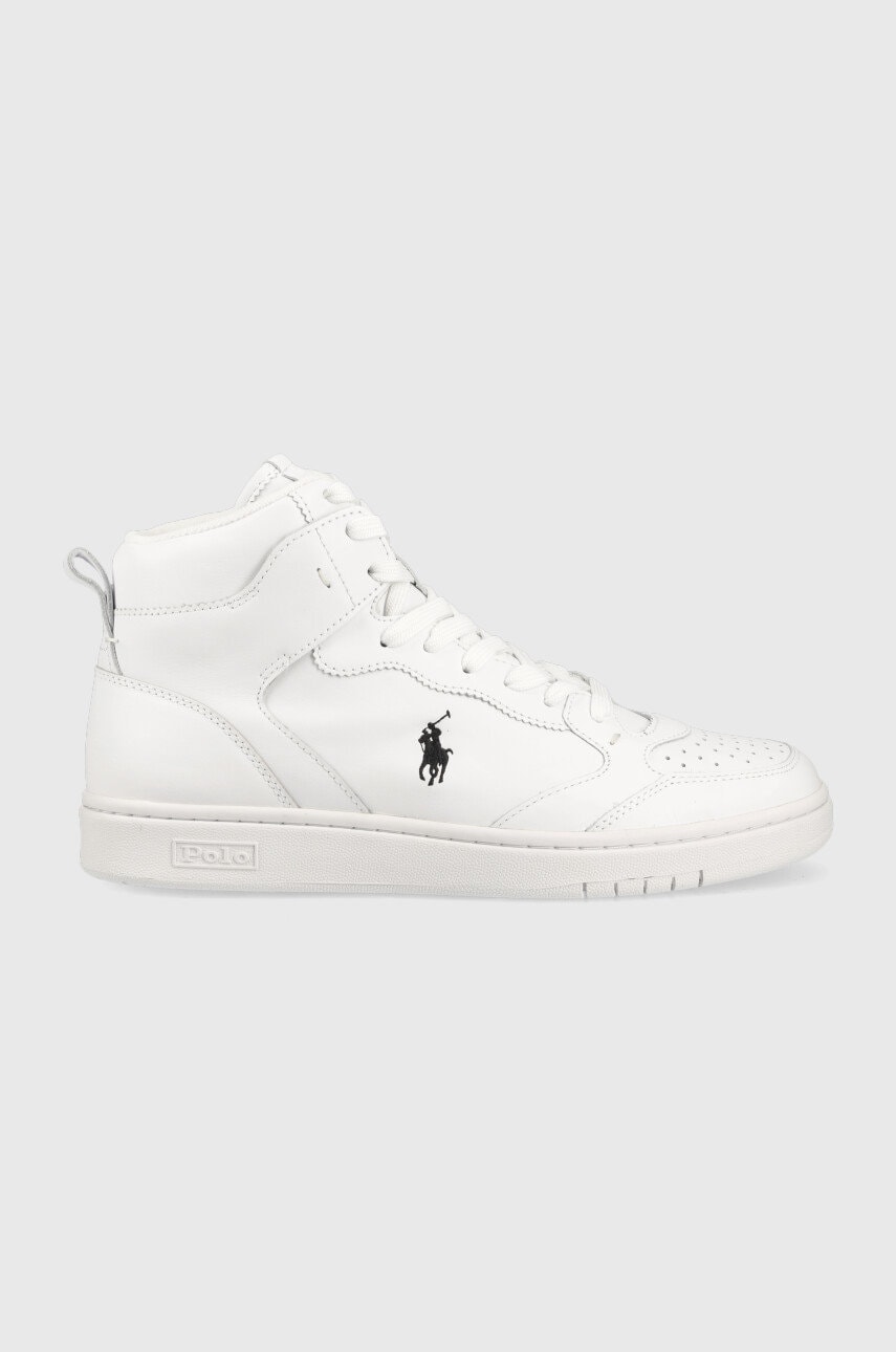 Δερμάτινα αθλητικά παπούτσια Polo Ralph Lauren Polo Crt , χρώμα: άσπρο F30