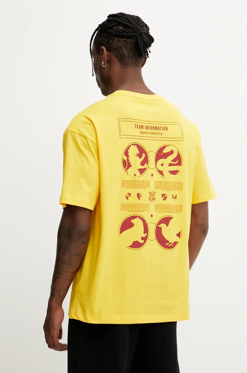 Βαμβακερό μπλουζάκι Puma PUMA x HARRY POTTER χρώμα: κίτρινο, 630092