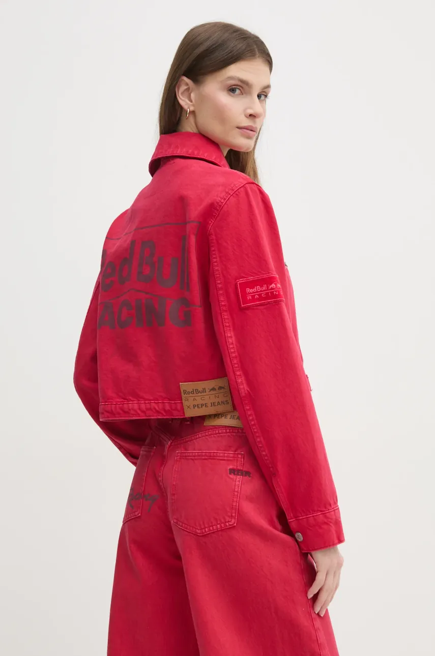 Τζιν μπουφάν Red Bull Racing x Pepe Jeans COACH JACKET χρώμα: κόκκινο, RL400015R40