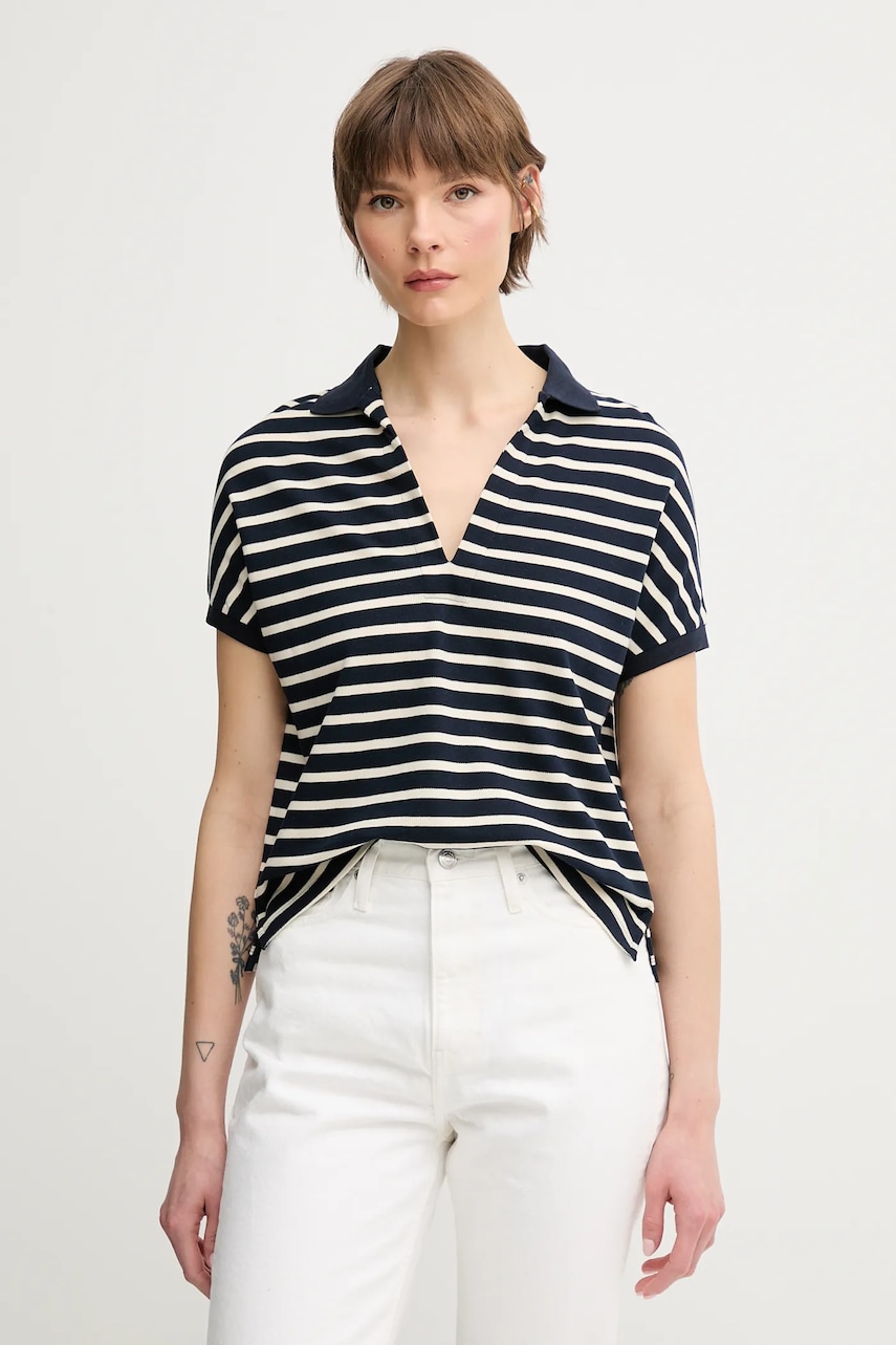 Πόλο Tommy Hilfiger χρώμα: ναυτικό μπλε, WW0WW44512