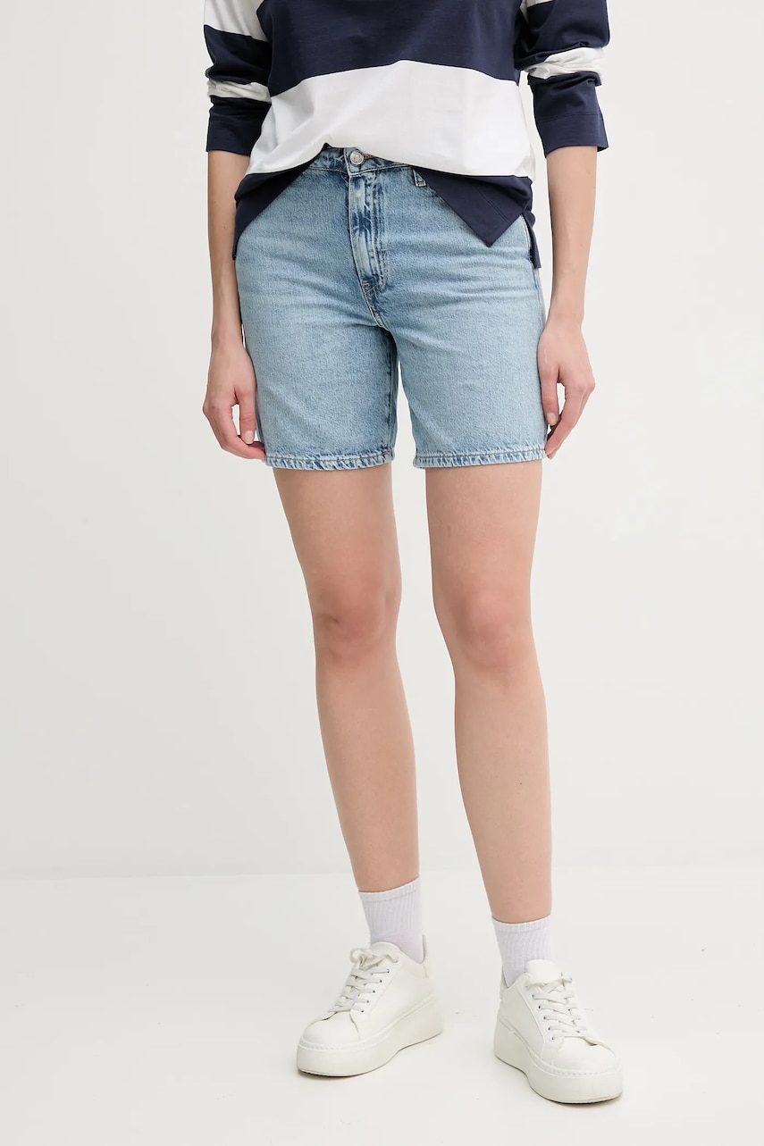 Βαμβακερό τζιν σορτς Tommy Hilfiger χρώμα: μπλε, WW0WW45505