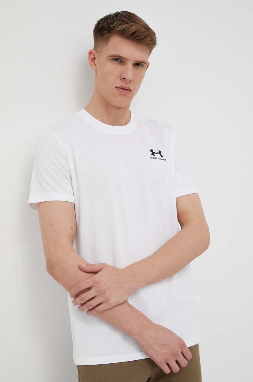 Μπλουζάκι προπόνησης Under Armour Logo Embroidered χρώμα: άσπρο