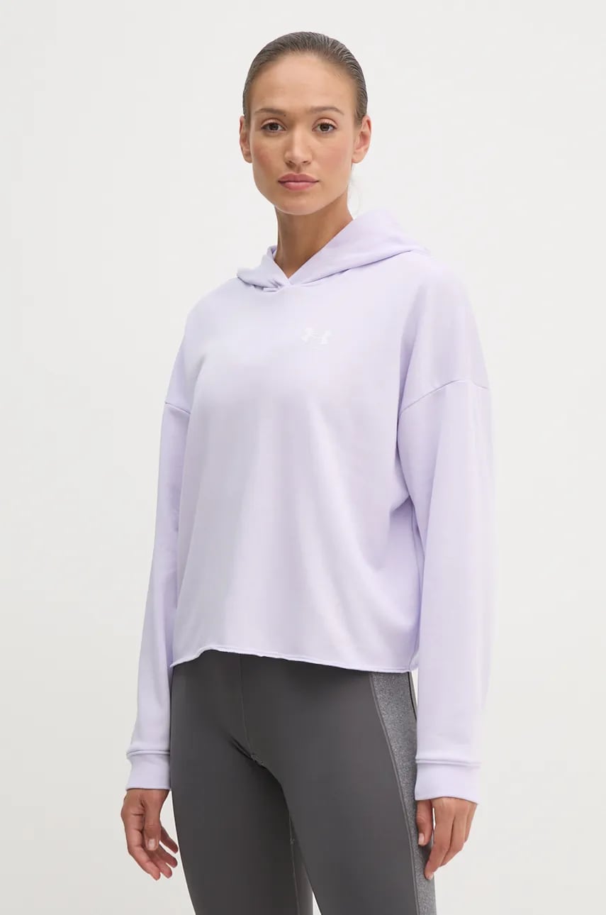 Φούτερ προπόνησης Under Armour Rival χρώμα: μοβ, με κουκούλα