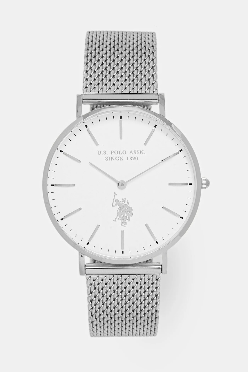 Ρολόι U.S. Polo Assn. AUSTIN χρώμα: ασημί, USP7256WH