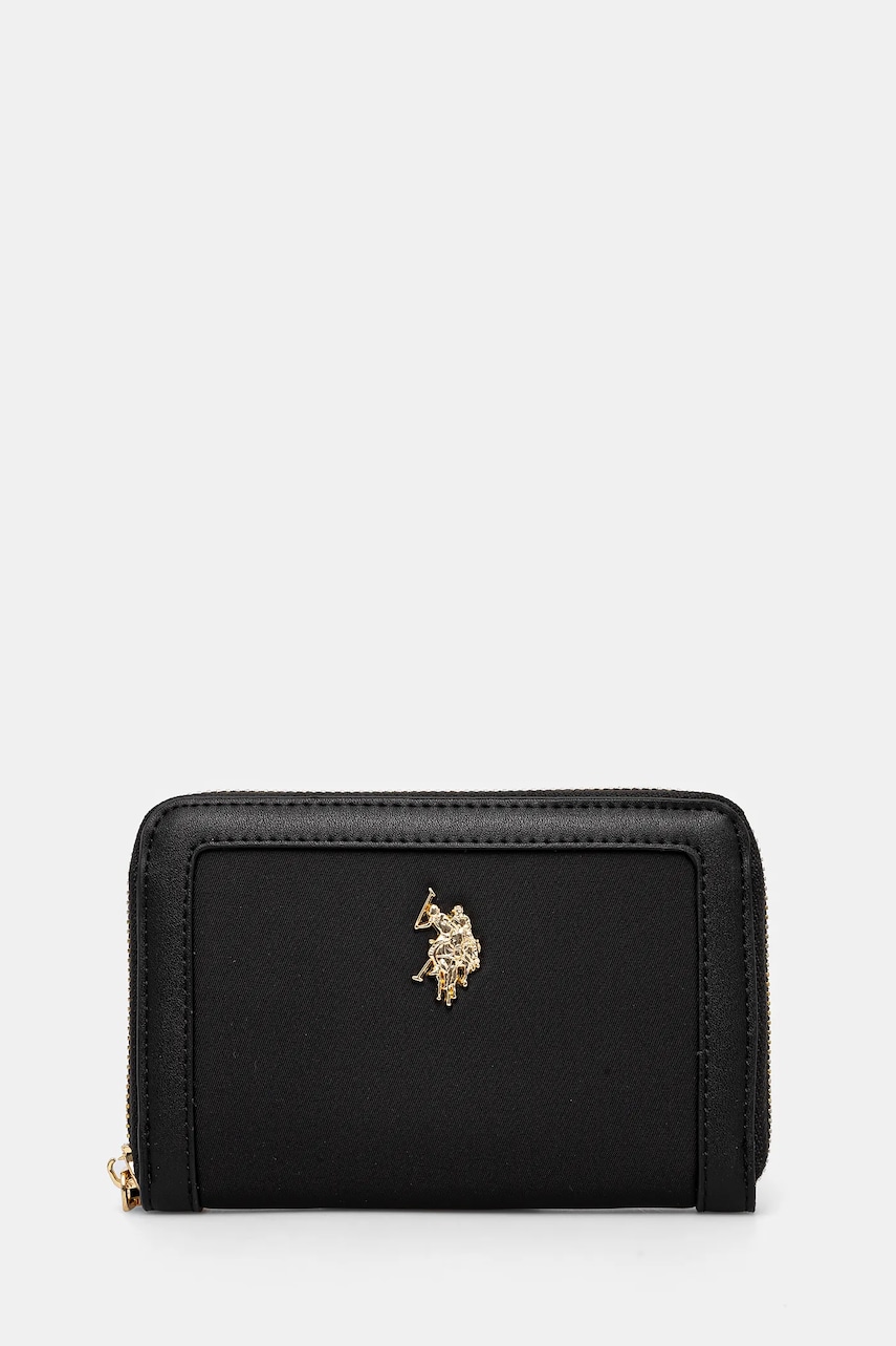 Πορτοφόλι U.S. Polo Assn. HOUSTON χρώμα: μαύρο, WEUHU6385WIP