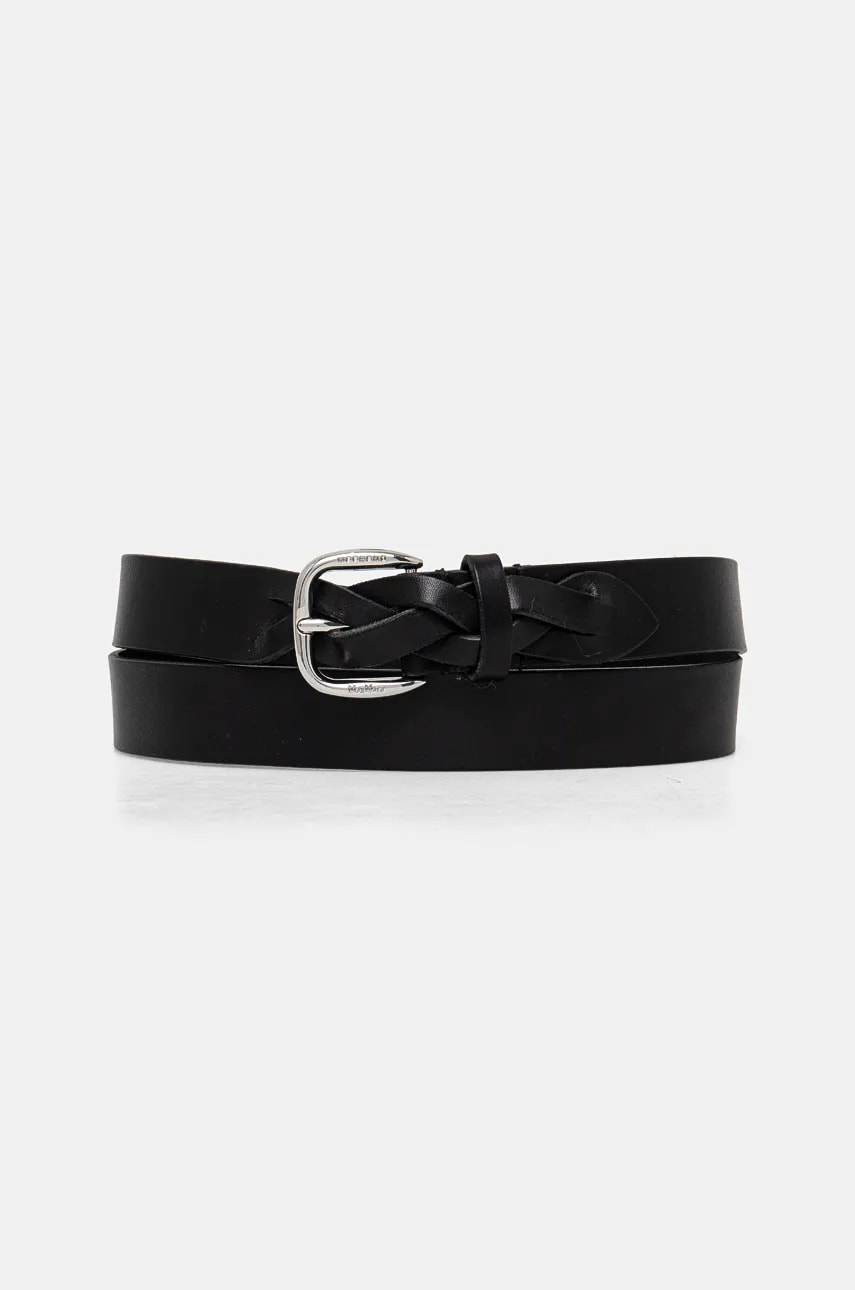 Δερμάτινη ζώνη Weekend Max Mara χρώμα: μαύρο, 2425506025600