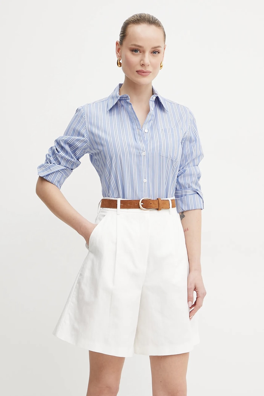 Βαμβακερό πουκάμισο Weekend Max Mara χρώμα: μπλε, 2515111081600