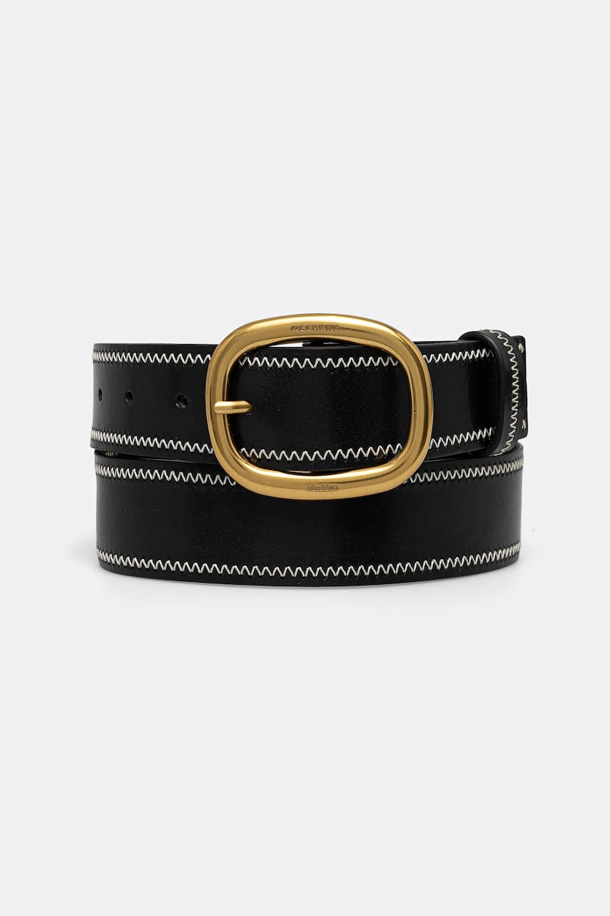 Δερμάτινη ζώνη Weekend Max Mara χρώμα: μαύρο, 2515501025600
