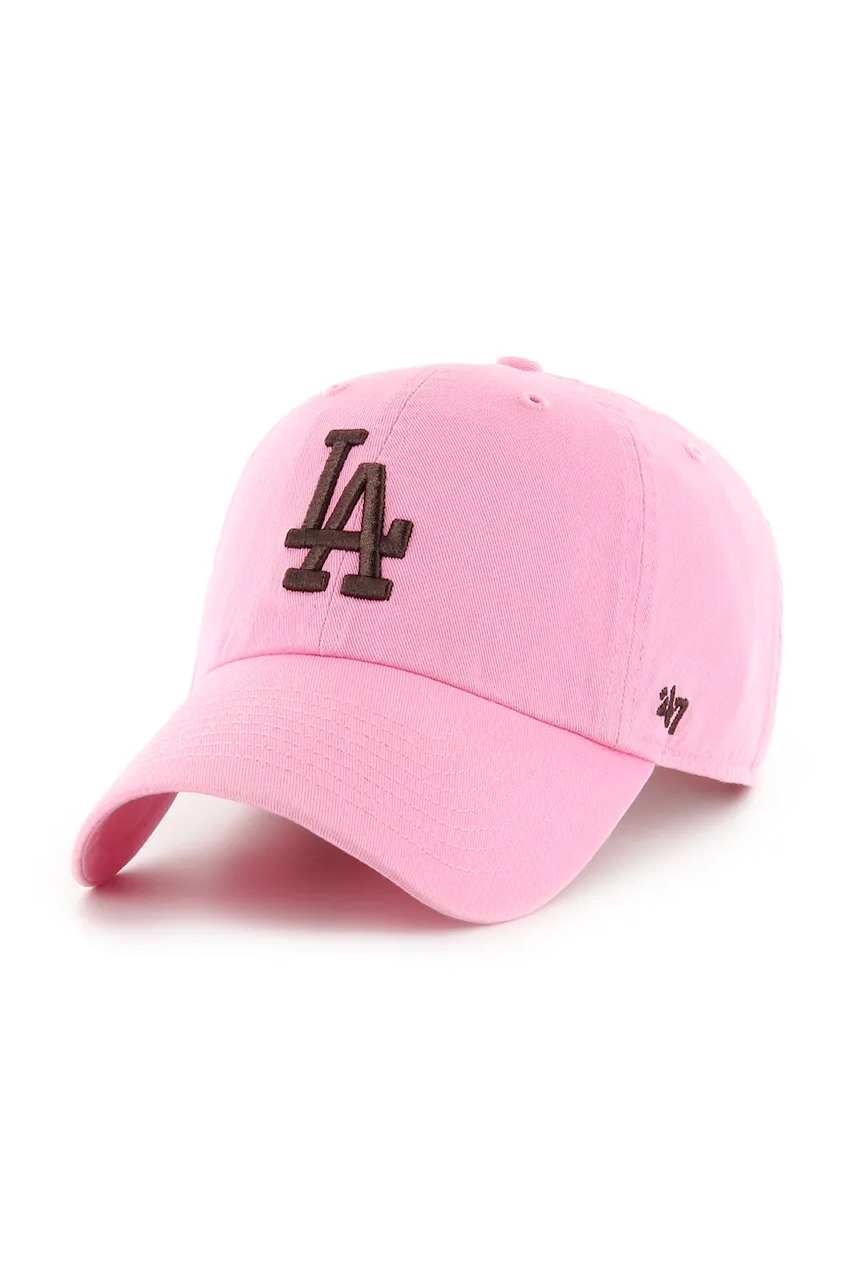 Βαμβακερό καπέλο του μπέιζμπολ 47 brand MLB Los Angeles Dodgers χρώμα: ροζ, B-RGW12GWS-RSC