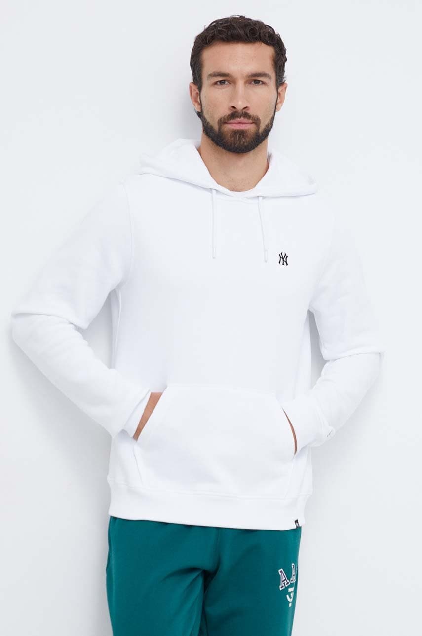 Μπλούζα 47 brand MLB New York Yankees χρώμα: άσπρο, με κουκούλα