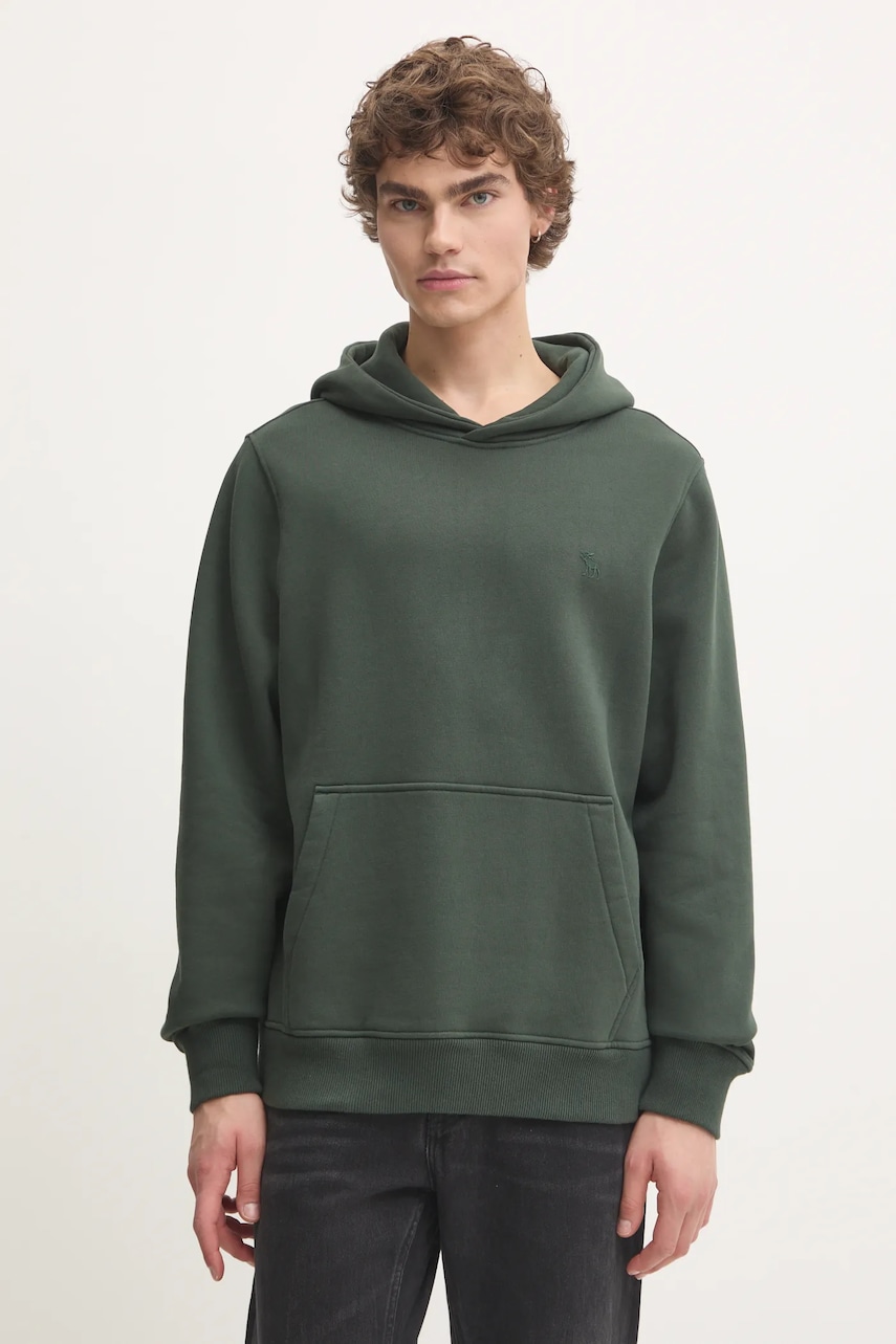 Μπλούζα Abercrombie & Fitch χρώμα: πράσινο, με κουκούλα, KI122-4273