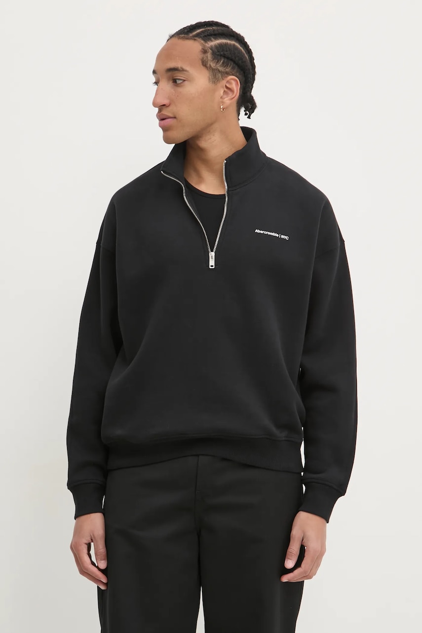 Μπλούζα Abercrombie & Fitch χρώμα: μαύρο, KI122-4365