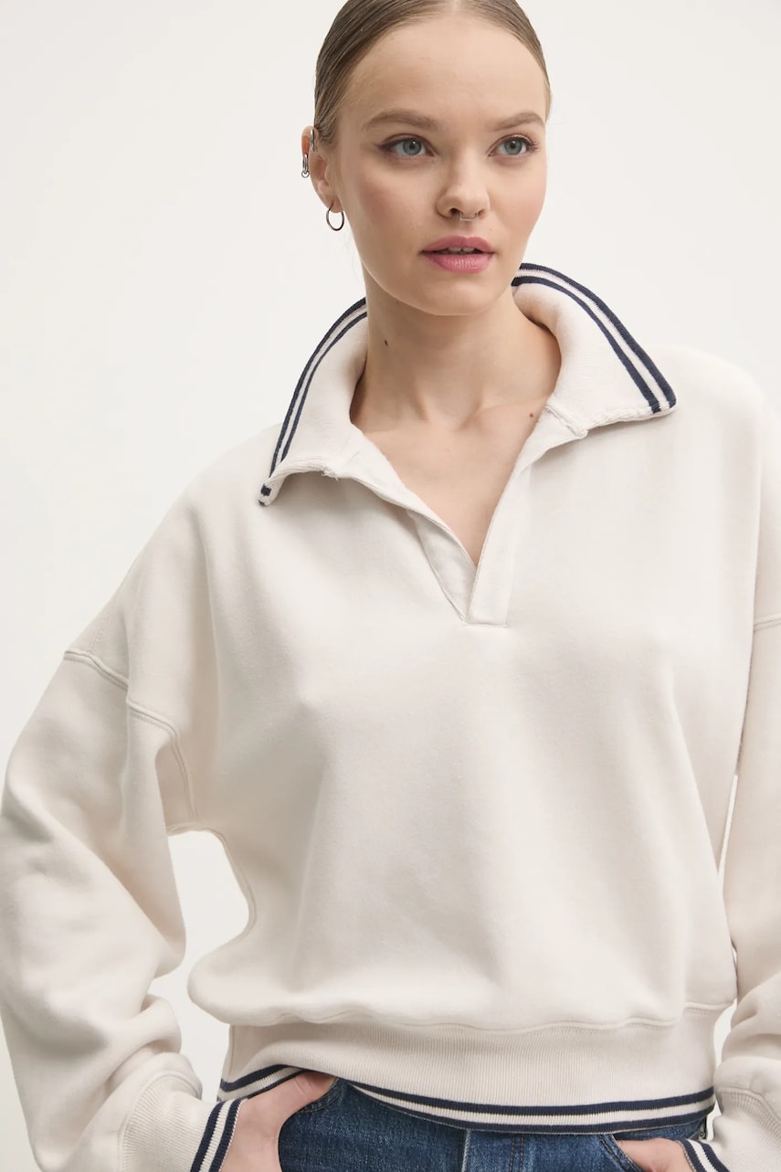 Μπλούζα Abercrombie & Fitch χρώμα: μπεζ, KI152-4156