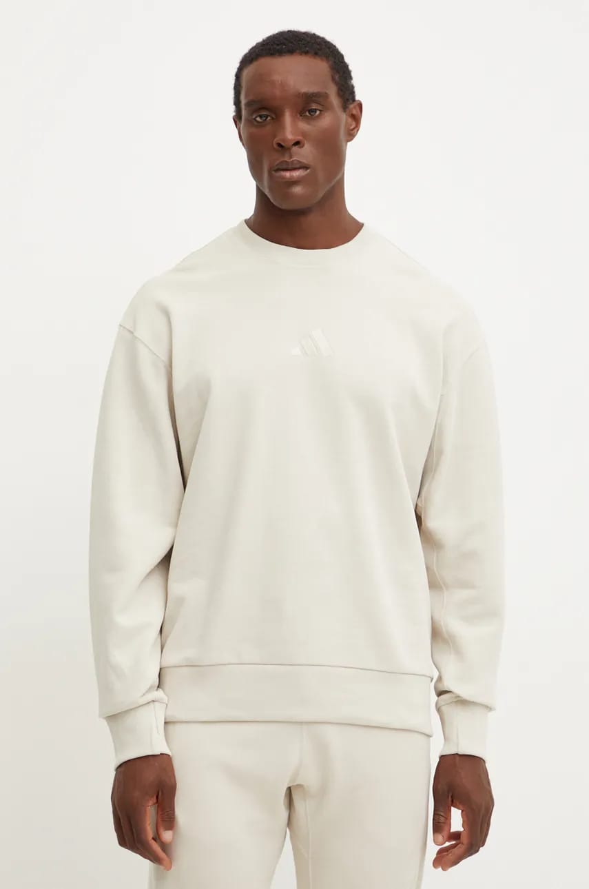 Βαμβακερή μπλούζα adidas All SZN χρώμα: μπεζ, IY6550