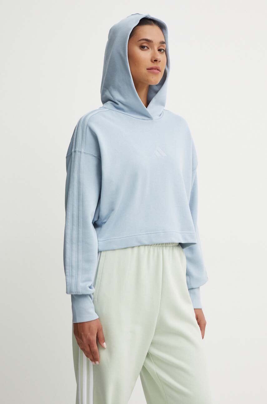 Βαμβακερή μπλούζα adidas All SZN γυναικεία, με κουκούλα, IY6847