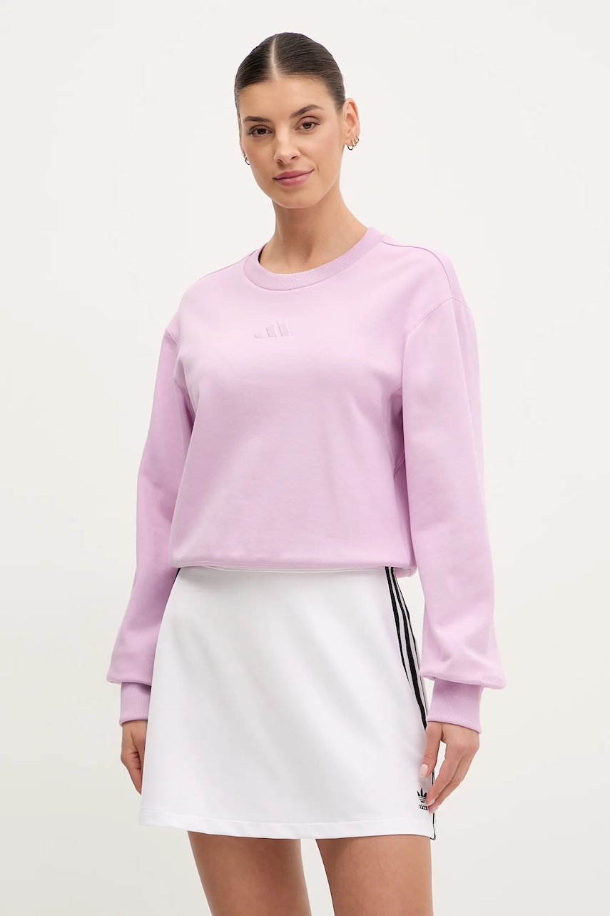 Βαμβακερή μπλούζα adidas ALL SZN γυναικεία, χρώμα: ροζ, JJ1267