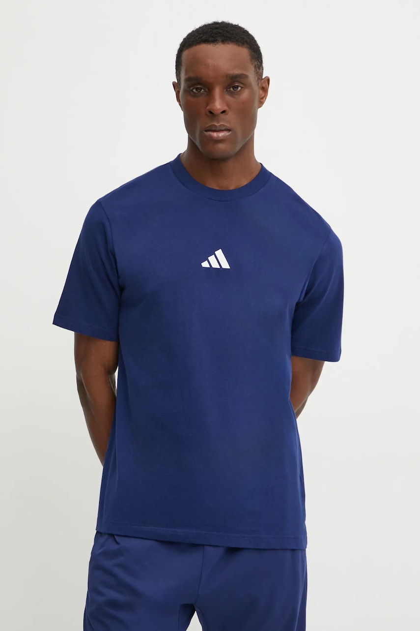 Βαμβακερό μπλουζάκι adidas Essential ανδρικό, χρώμα: ναυτικό μπλε, JF1093