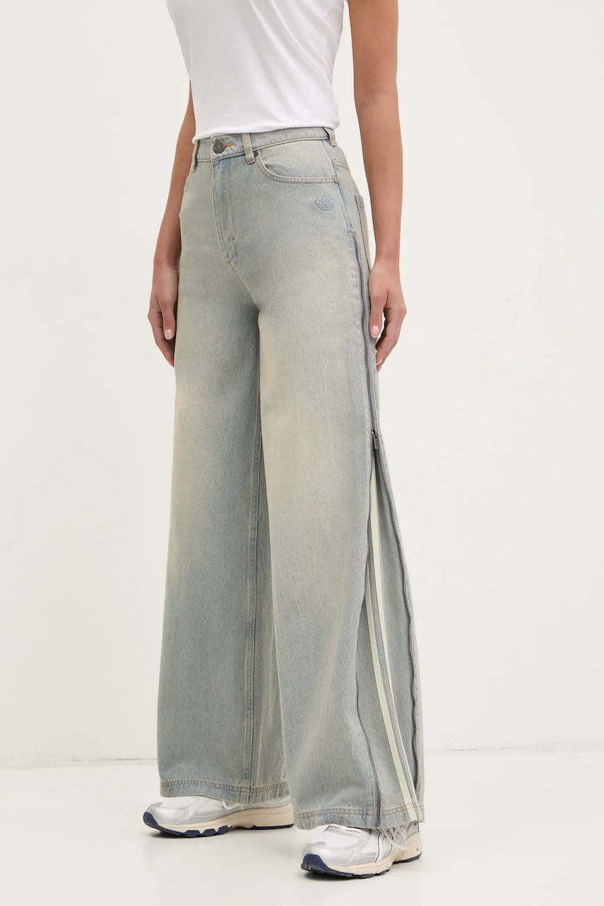 Τζιν παντελόνι adidas Originals DENIM ZIP PANT χρώμα: μπλε, JX9210