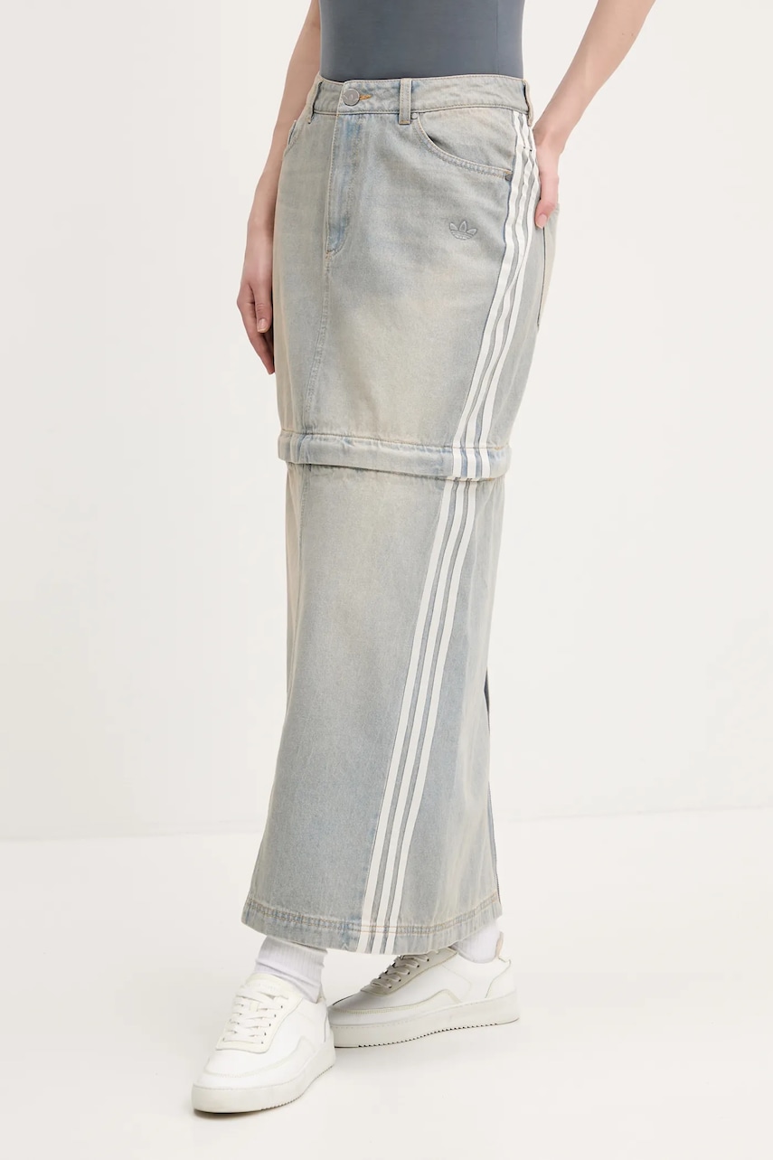 Τζιν φούστα adidas Originals DENIM ZIP SKIRT χρώμα: μπλε, JX9215