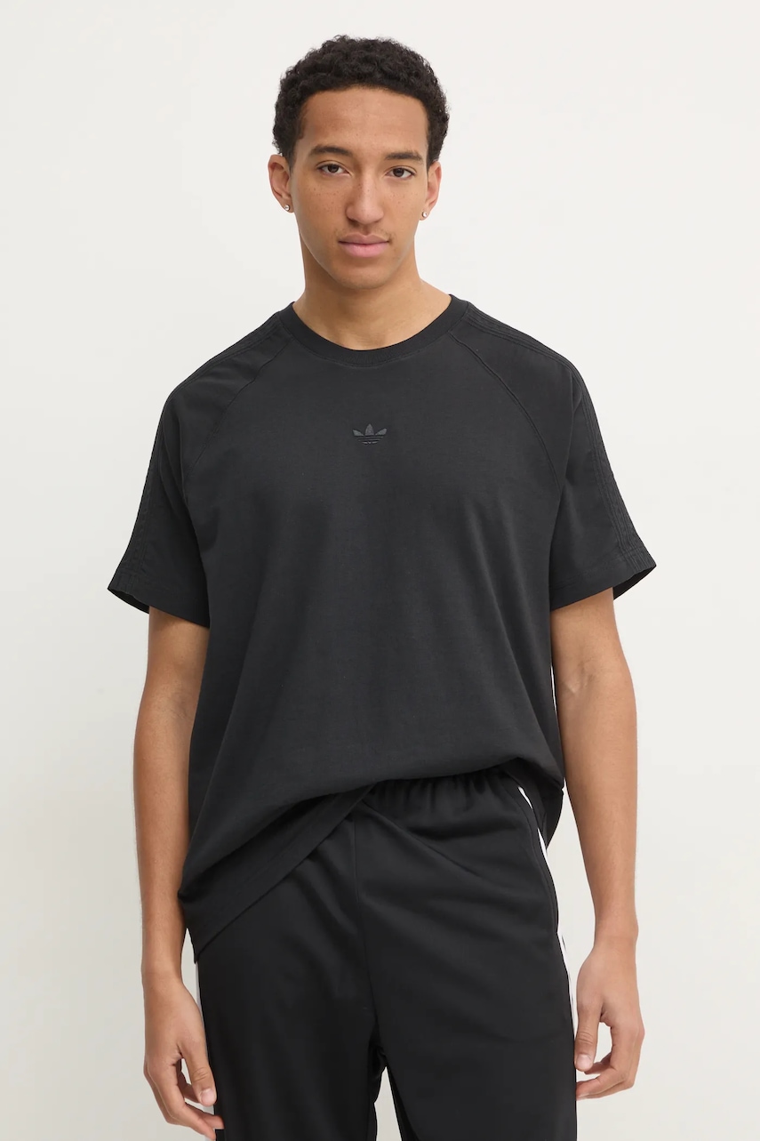 Βαμβακερό μπλουζάκι adidas Originals Essential ανδρικό, χρώμα: μαύρο, JC9570