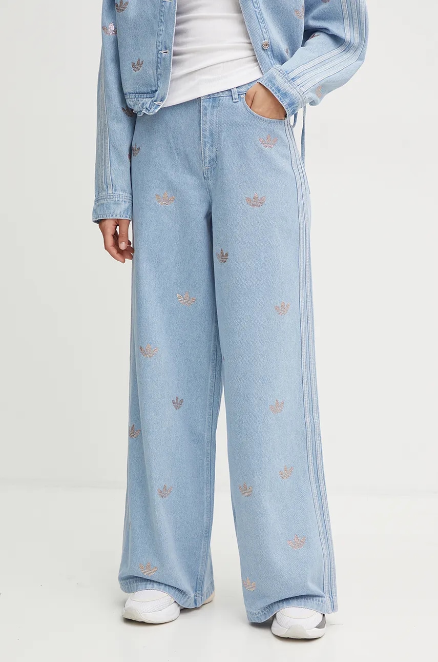 Τζιν παντελόνι adidas Originals Femme Galore Denim Rhinestone Pants JN3020