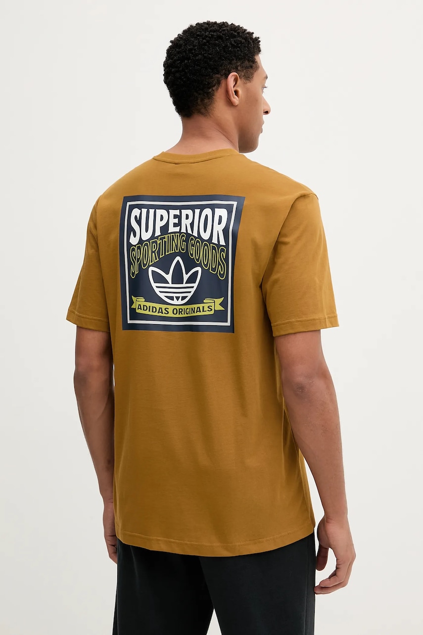 Βαμβακερό μπλουζάκι adidas Originals Graphic Lo Ss T ανδρικό, χρώμα: πράσινο, JW0160