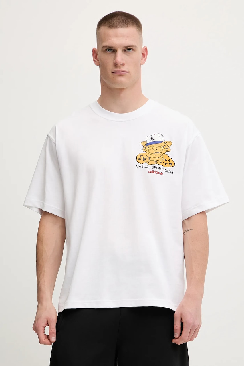 Βαμβακερό μπλουζάκι adidas Originals Graphic Os Ss T ανδρικό, χρώμα: άσπρο, JW0158