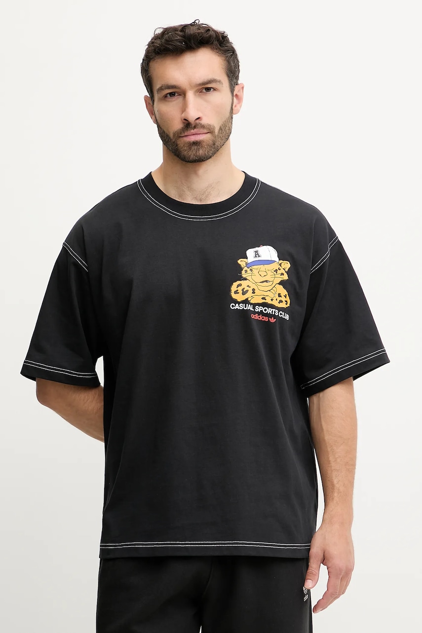 Βαμβακερό μπλουζάκι adidas Originals Graphic Os Ss T ανδρικό, χρώμα: μαύρο, JW0159