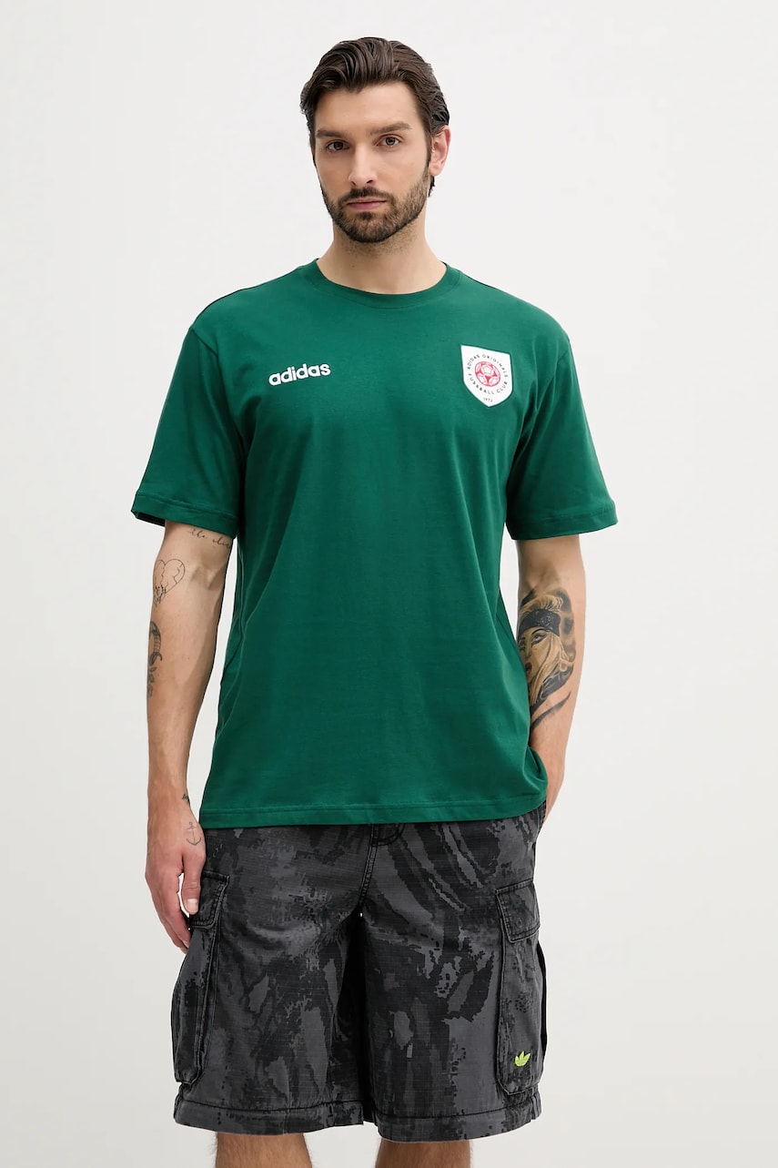Βαμβακερό μπλουζάκι adidas Originals Graphic Tee ανδρικό, χρώμα: πράσινο, JX3057