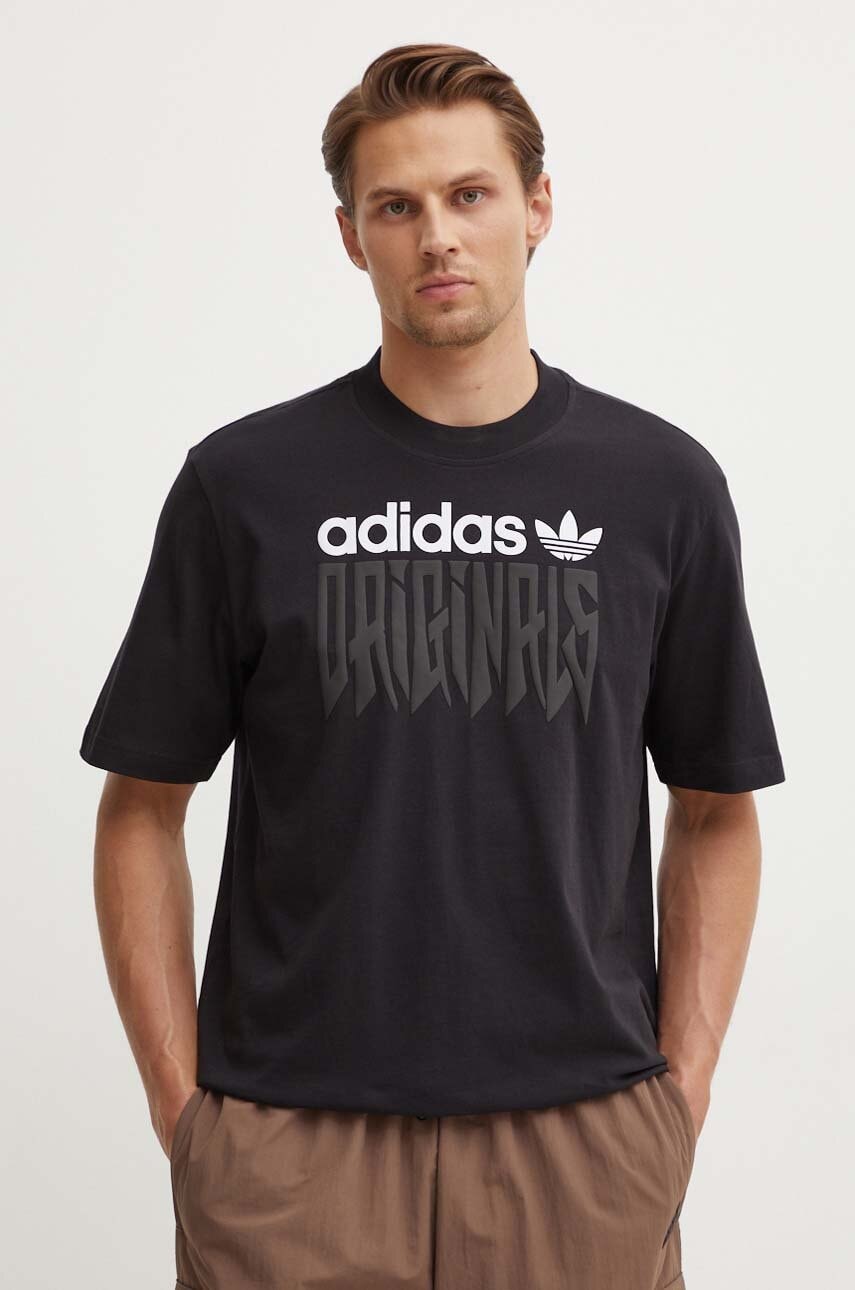 Βαμβακερό μπλουζάκι adidas Originals ανδρικό, χρώμα: μαύρο, IZ4831